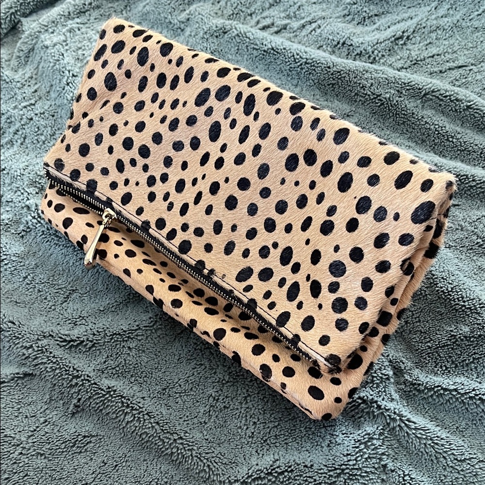 Leopard Print Foldover Clutch